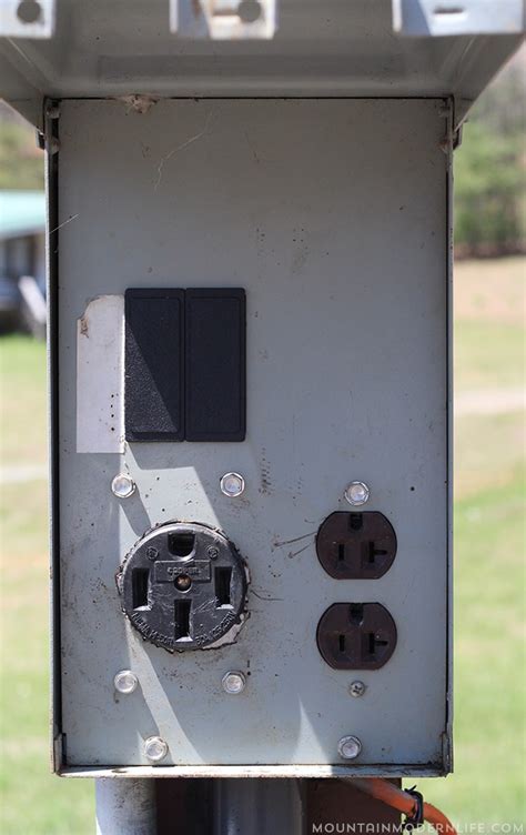 electrical hookup box|campground with electric hook up.